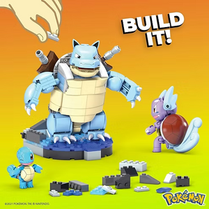 MEGA Pokémon Squirtle Evolution Building Set | Squirtle, Wartortle & Blastoise | 379 Pieces
