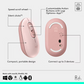 Logitech POP Mouse | Wireless Bluetooth & 2.4GHz | 4000 DPI | Silent Click | 4 Buttons | Off White, Rose, Lilac