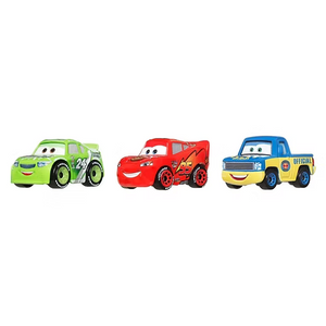 Disney Pixar Cars Mini Racers 3-Pack | McQueen, Dexter Hoover & Brick Yardley | 1:87 Die-Cast