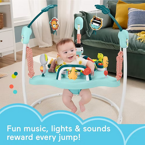Fisher-Price Colourful Corners Jumperoo | 360° Seat | 7 Toys | 3 Height Levels | Baby Activity Centre