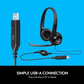 Casque filaire Logitech PC H390 avec réduction de bruit et micro
