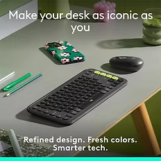 Logitech POP ICON Keys Wireless Bluetooth Keyboard | Recycled Plastic | Low-Profile | US Layout
