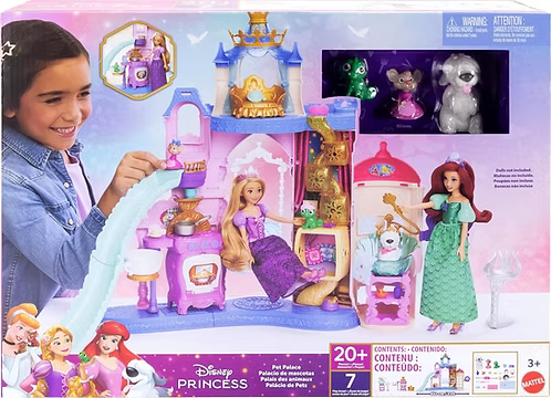 Château pour animaux de compagnie Disney Princess, 7 aires de jeu et accessoires