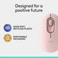 Logitech POP Mouse | Wireless Bluetooth & 2.4GHz | 4000 DPI | Silent Click | 4 Buttons | Off White, Rose, Lilac