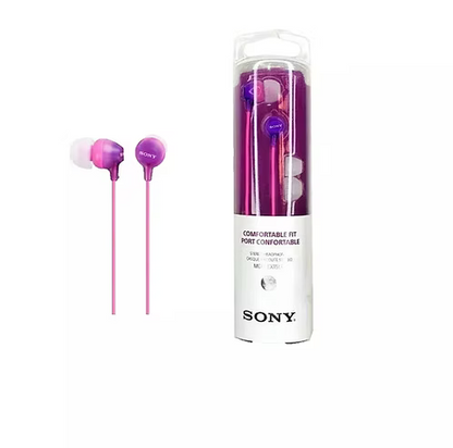 Sony MDR-EX15LP In-Ear Wired Earphones | 9mm Driver | 3.5mm Jack | Violet