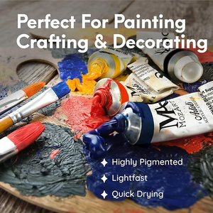 Coffret de peinture acrylique MozArt – 24 couleurs riches, tubes de 12 ml