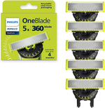 Philips  Oneblade 360 Blades, Genuine Replacement Blades for Oneblade Electric Shaver and Trimmer, Durable Stainless Steel, 5 Pack, QP450/80