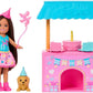 Barbie Family & Friends Club Chelsea Surprise Birthday Party Playset with Chelsea Small Doll (Brunette), Transforming Doghouse & 10+ Accessories, JJB41
