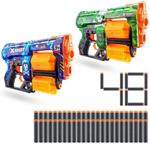 X-Shot Skins Dread Blasters Twin Pack: Rapid-Fire Foam Dart Battle Set image 1