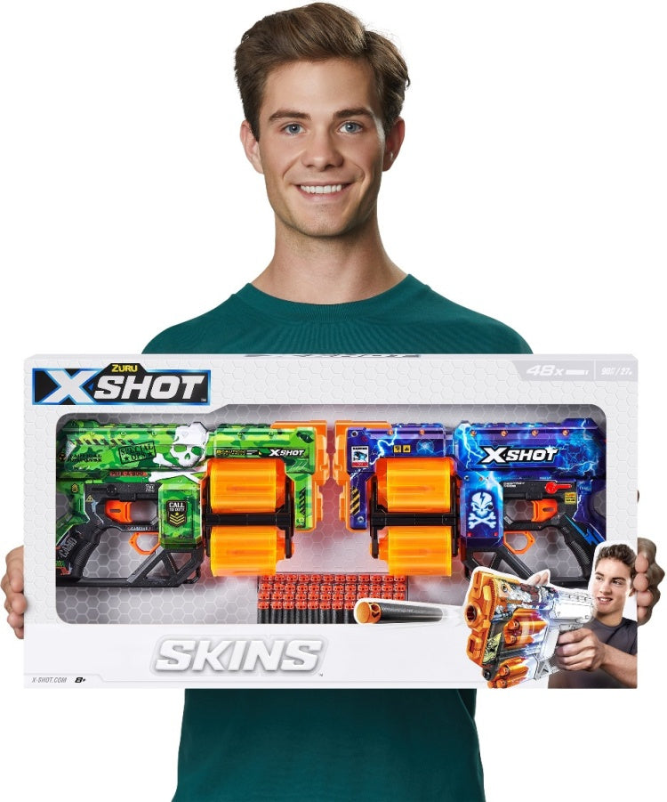 X-Shot Skins Dread Blasters Twin Pack: Rapid-Fire Foam Dart Battle Set image 4