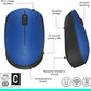 M170 Ambidextrous RF Wireless Mouse - Mouse (Ambidextrous, RF Wireless, Black, Blue)