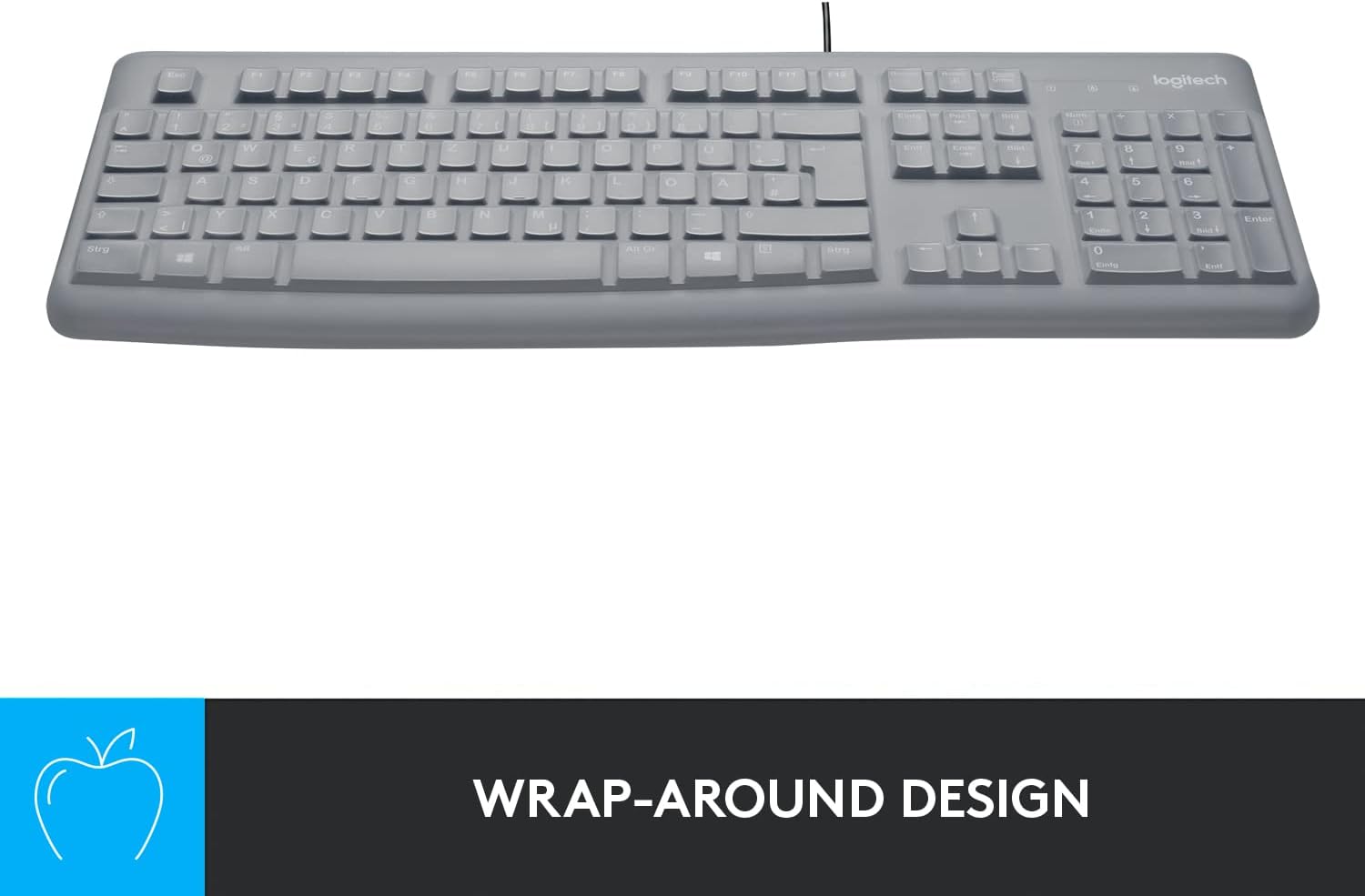 Logitech Protective Cover for K120 Keyboard and MK120 Desktop, Durable Silicone image 1