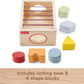 Fisher-Price Wood Baby Toy Flexi Shape Sorter, 7-Piece Wooden Activity with Elastic Bands for Infants & Toddlers Ages 9+ Months