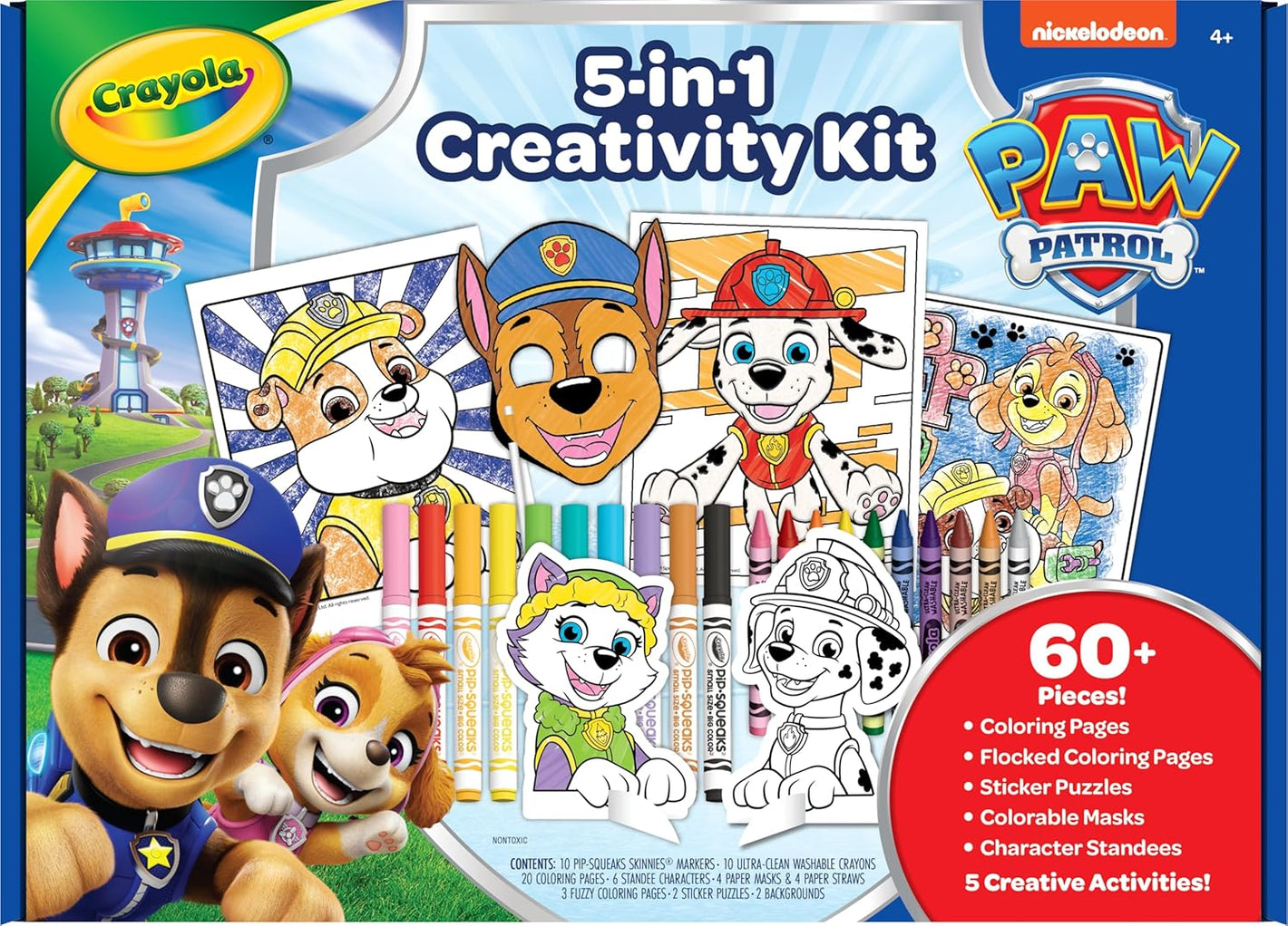 PAW Patrol Art Kit (60+Pcs), Art Set for Kids, PAW Patrol Toys & Gifts, PAW Patrol Coloring Set, Gift for Boys & Girls, Ages 4+