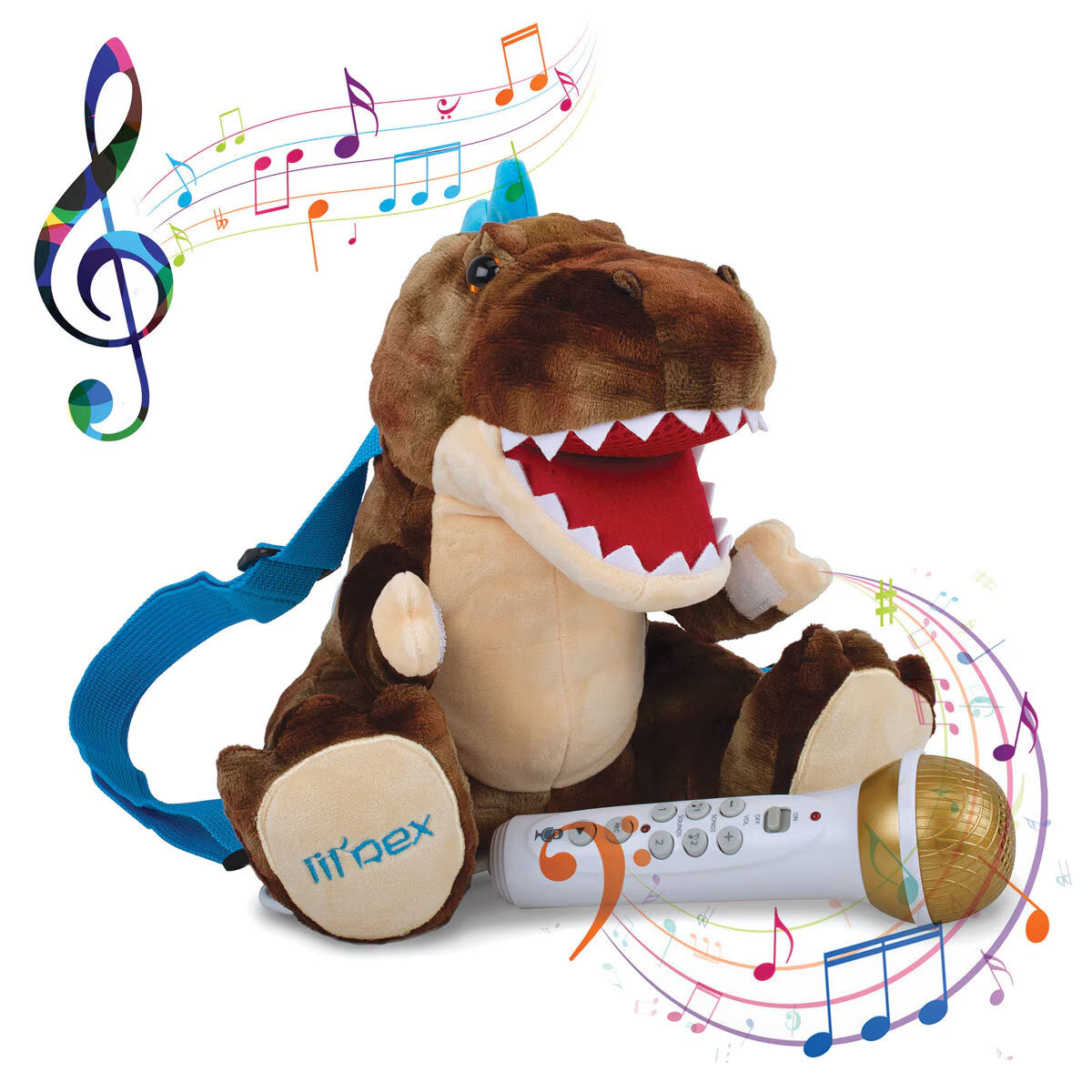Plush Toy Sing Along, Trex Karaoke Backpack with Microphone and Speaker (3+ Year image 4