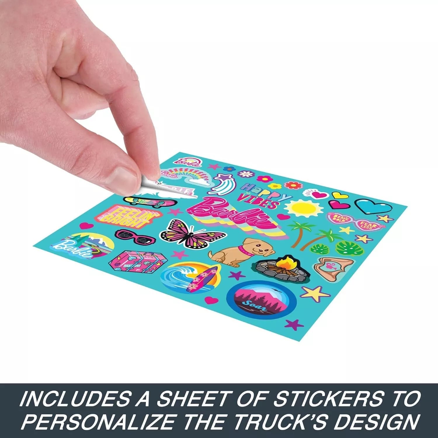 Hot Wheels Barbie RC Suv & Stickers, Battery-Powered Toy Truck image 5