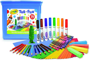 Crayola Tub of Fun, Over 75 Art Tools, Crayons, Markers,Colored Pencils,Paper image 0