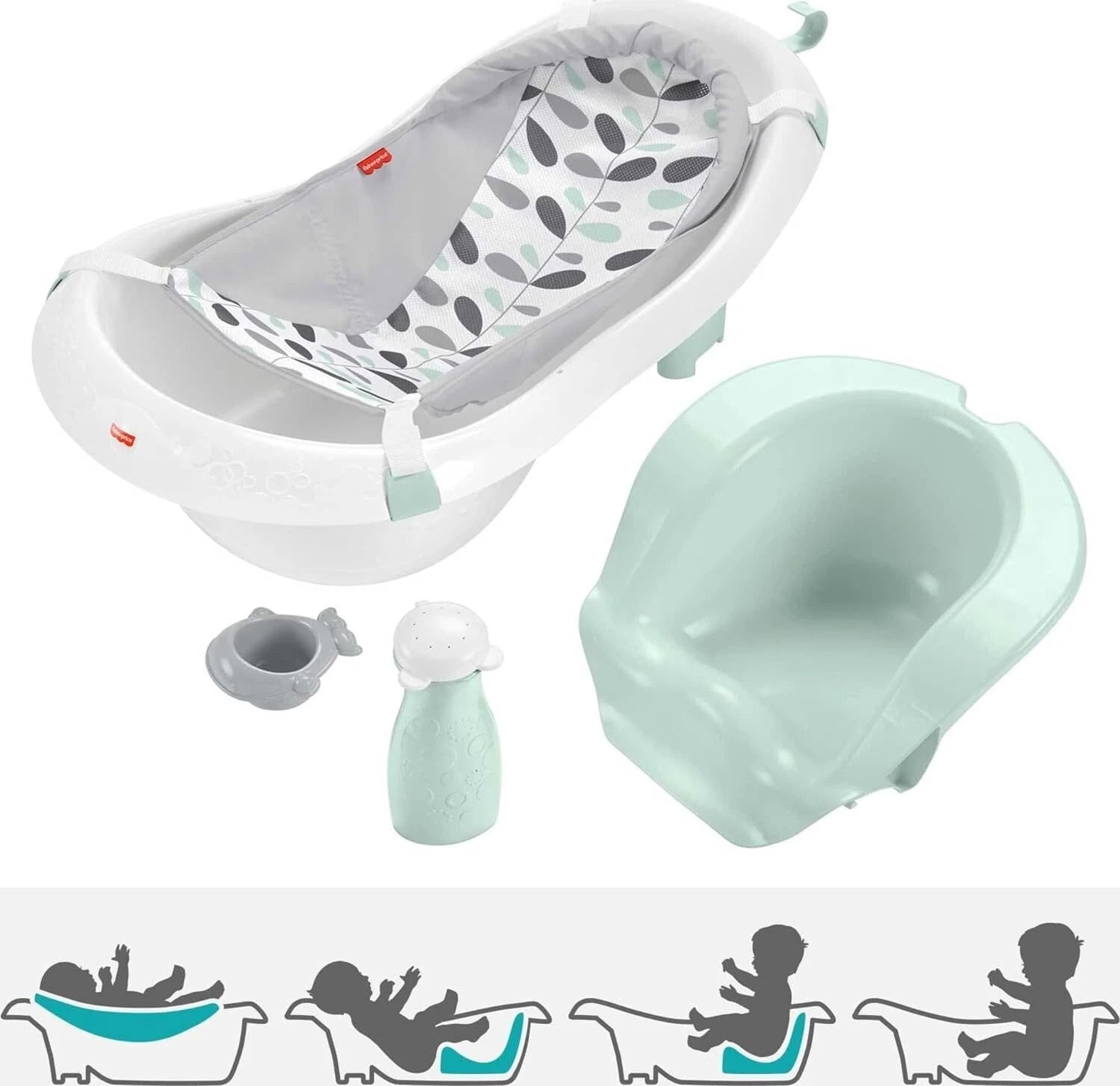 Fisher-Price Baby to Toddler Bath 4-in-1 Sling 'n Seat Tub With 2 Toys image 0