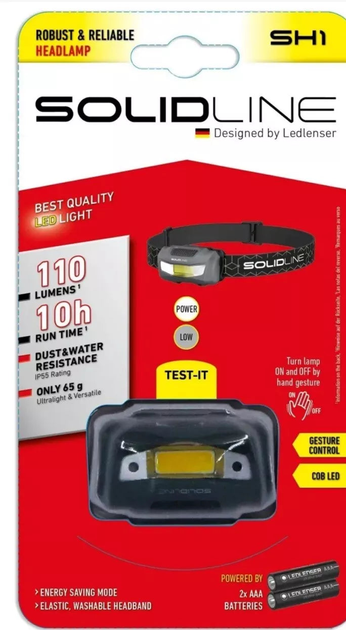 LED Headlamp SOLIDLINE SH1 by Ledlenser 110 Lumens Camping Hiking Work Light image 0