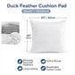 20x20” Duck Feather Cushion Pillow (50x50cm) – Cotton Cover Cushion Inners