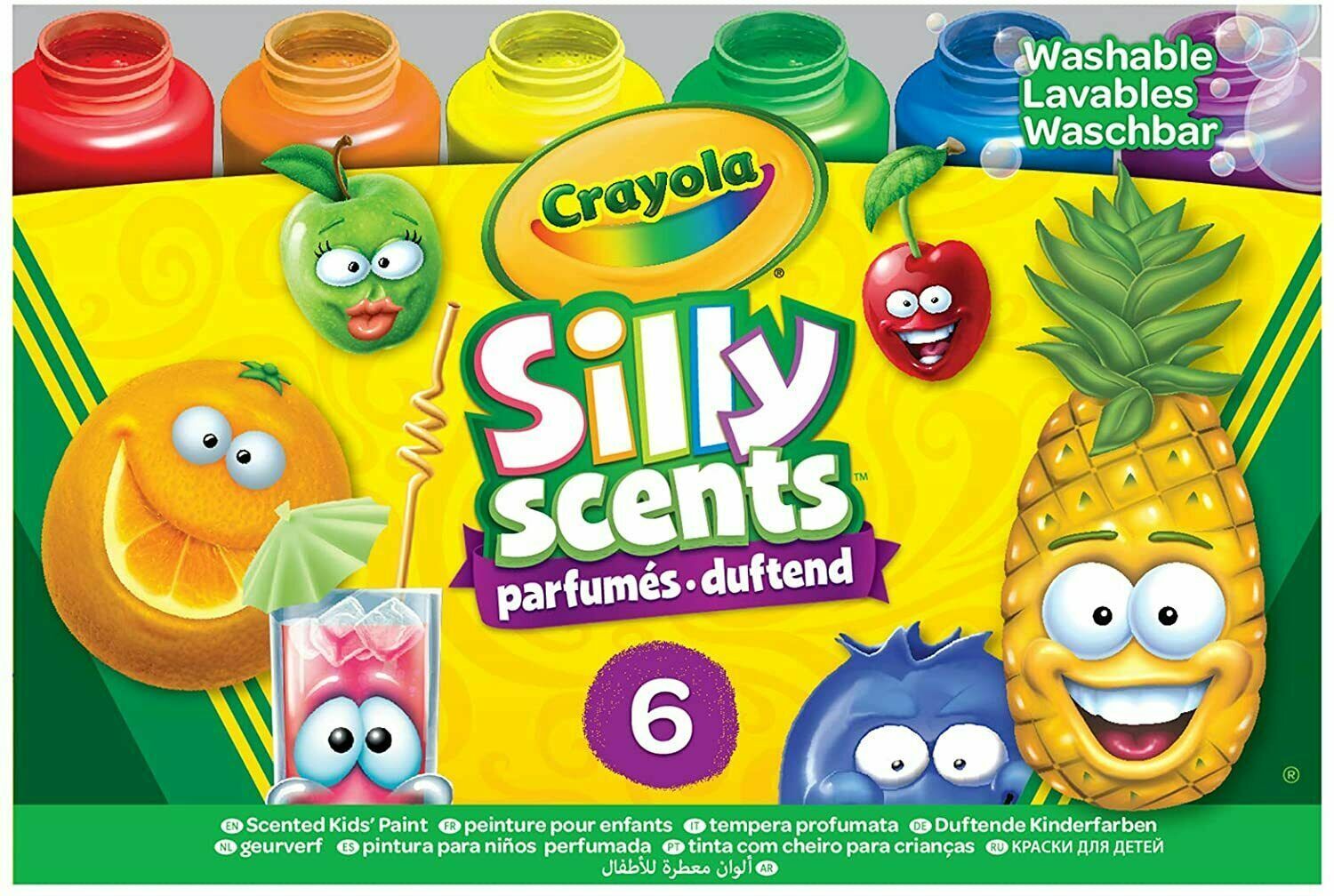 Crayola Washable Paint Scented Silly Scents, Kids Paint, , 6 Count 54-2392 NEW image 2