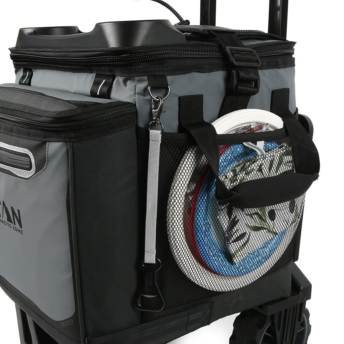Titan 22.5 Litre (23.7 US Quart) 60 Can Cooler with All Terrain Cart in Grey