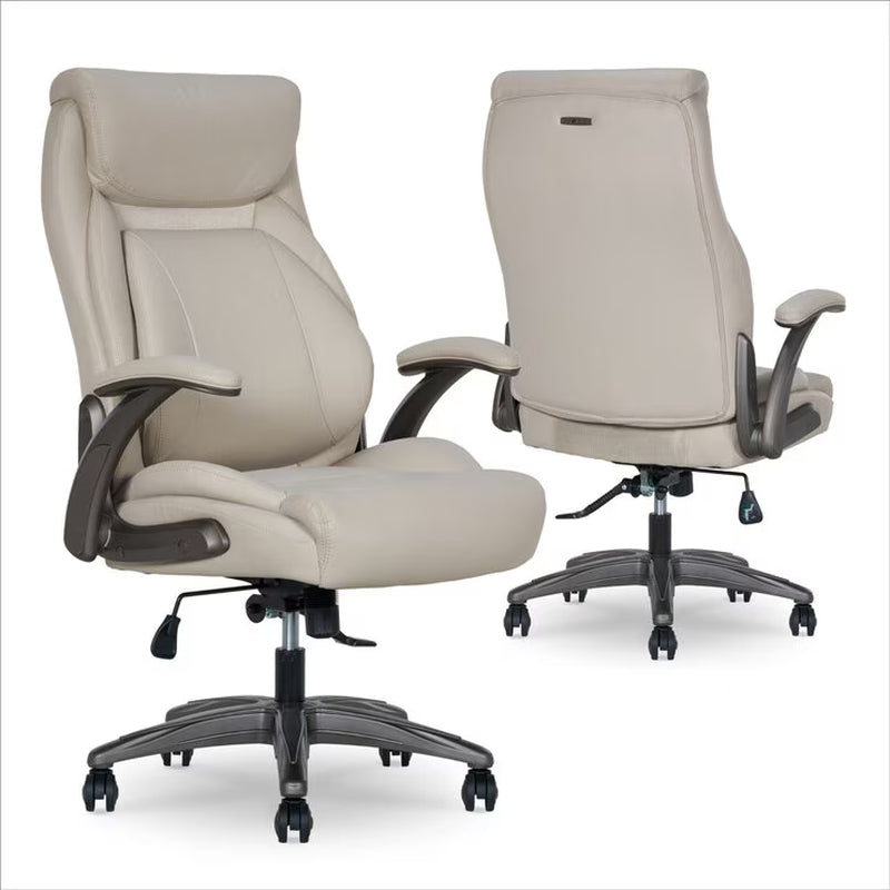 La-Z-Boy Air Lumbar Manager'S Office Chair with Flip up Arms, Beige