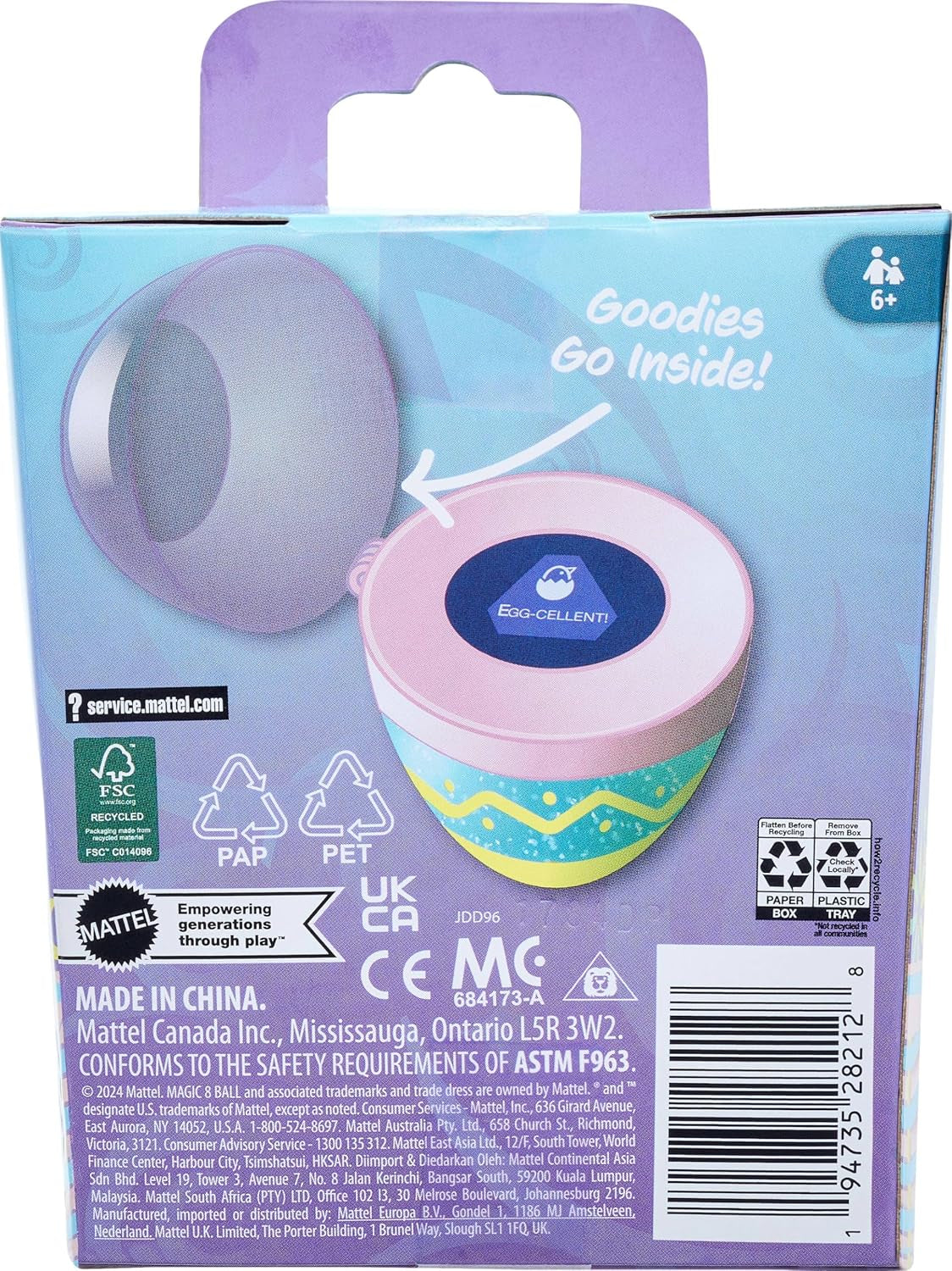 Magic Easter Toy with 8 Baubles, Easter Egg Fortune Telling with Thematic Answers for Children, Adults and Families