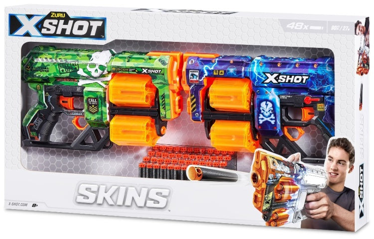 X-Shot Skins Dread Blasters Twin Pack: Rapid-Fire Foam Dart Battle Set image 0