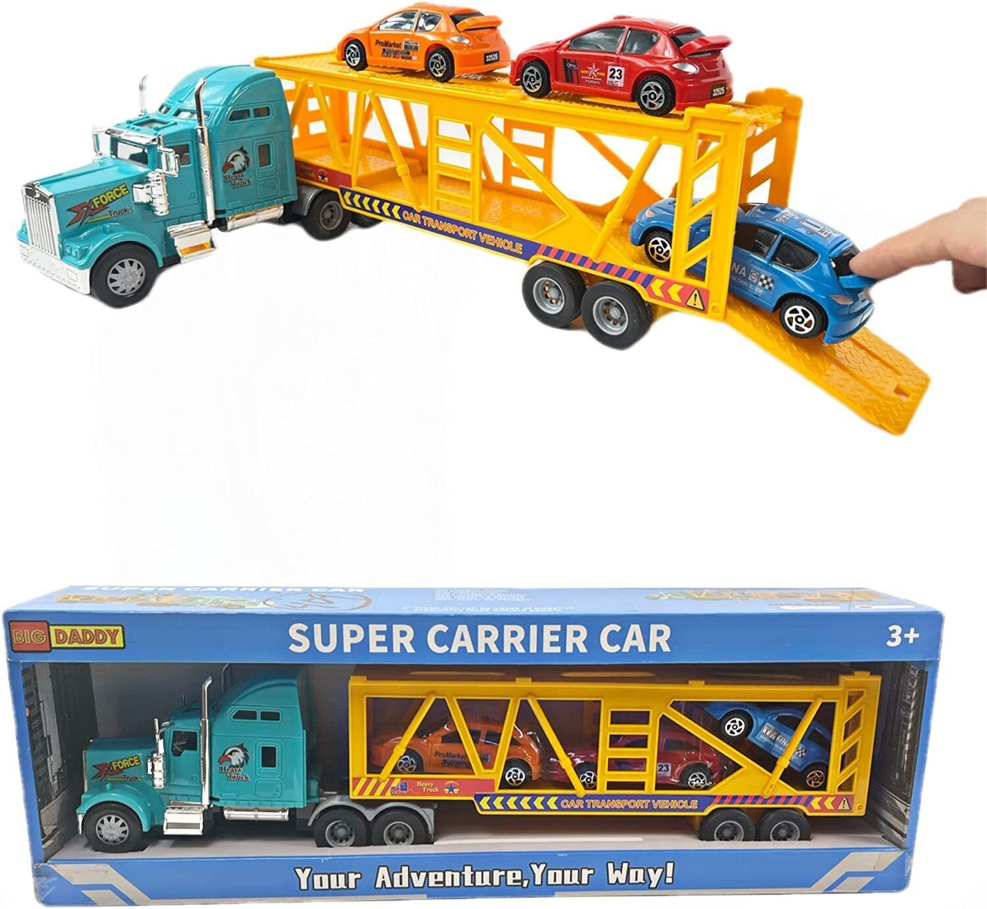 Big Daddy Lorry Heavy Duty Transport Car With 3 Cars image 0