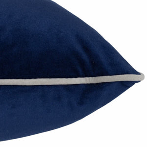 Furn Meridian Navy Velvet Feather Fill Cushion, 55 X 55 Cm