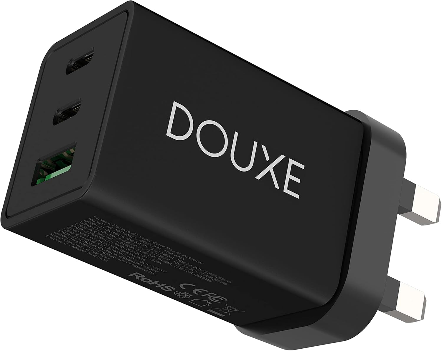 USB C Charger Plug (Parvus 67W), PPS 3-Port Fast Compact USB C Charger, Gan Charger for Macbook Pro/Air, Galaxys21/S22, Dell XPS, Iphone 14 and More