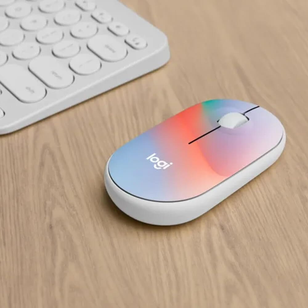M340 Wireless Mouse with Limited Edition Prints, USB Receiver and Silent Clicks, Portable Wireless Mouse for Laptop, PC, Windows, Chrome, Surface, Sheer Dream - Optical - Wireless - 32.81 Ft