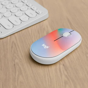 M340 Wireless Mouse with Limited Edition Prints, USB Receiver and Silent Clicks, Portable Wireless Mouse for Laptop, PC, Windows, Chrome, Surface, Sheer Dream - Optical - Wireless - 32.81 Ft