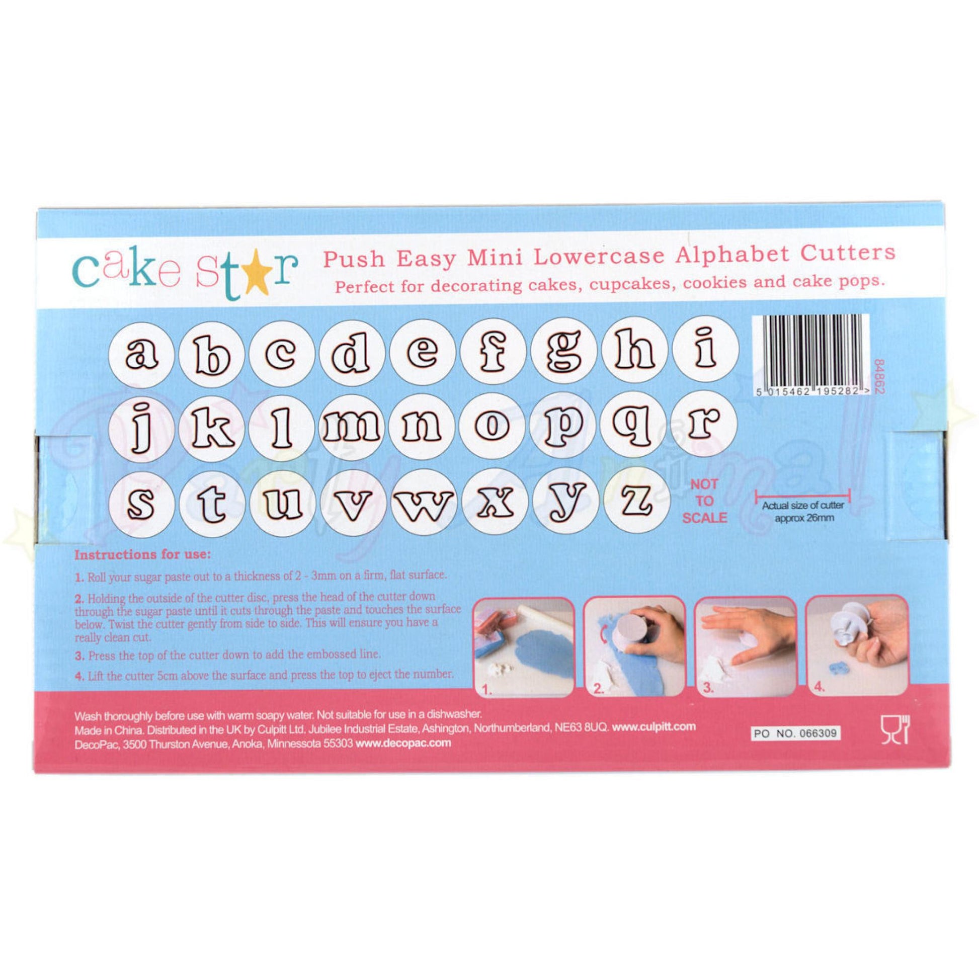 Push Easy Lowercase Alphabet Sugarcraft Cutters – 26-Piece Fondant & Icing Set image 5