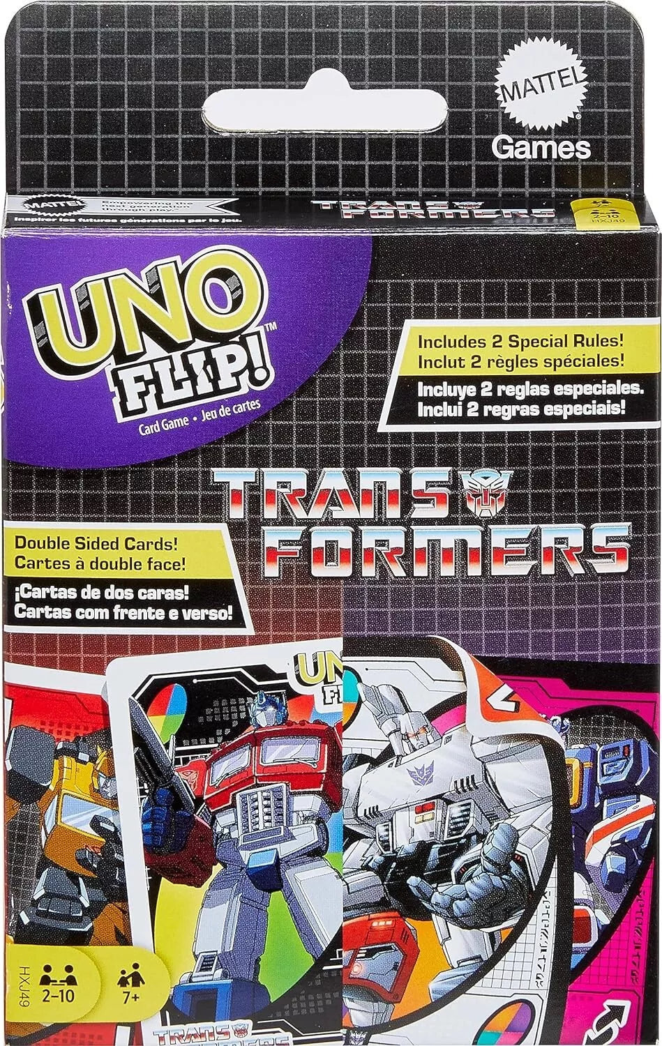Mattel Games UNO Flip Transformers Card Game for Family Game Night image 0