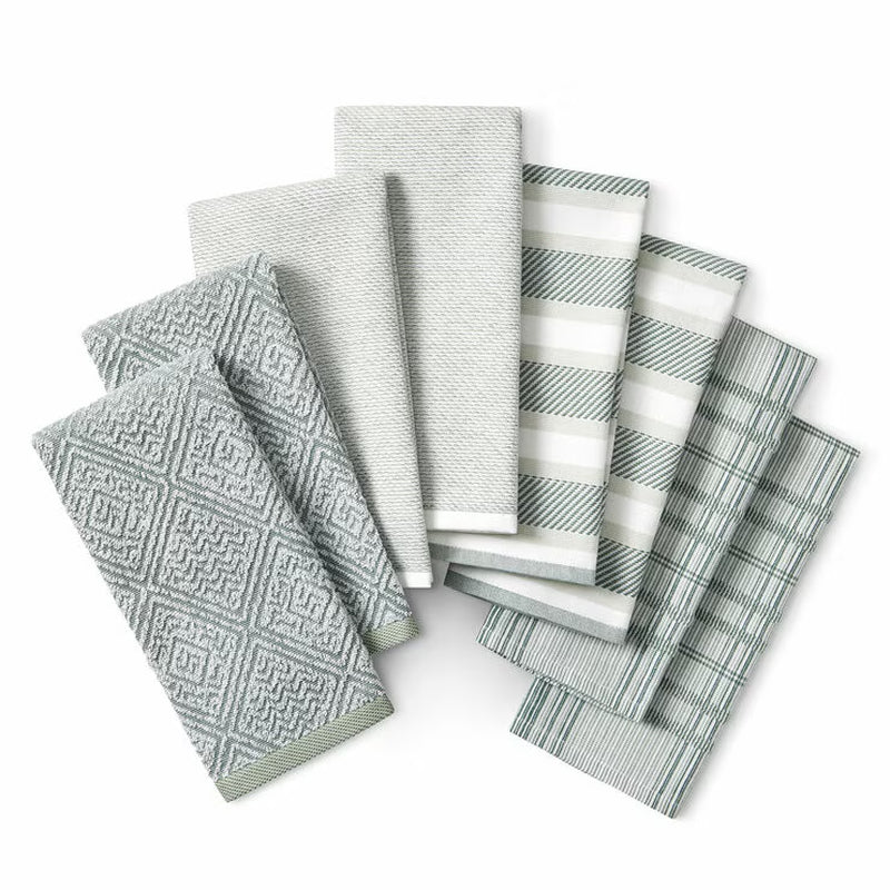 Town & Country Organic Kitchen Towels 8 Pack, in 4 Designs