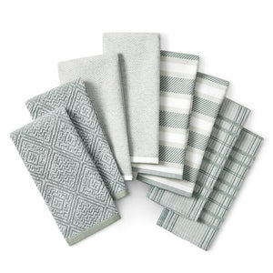 Town & Country Organic Kitchen Towels 8 Pack, in 4 Designs