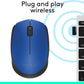 M170 Ambidextrous RF Wireless Mouse - Mouse (Ambidextrous, RF Wireless, Black, Blue)