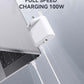 100W USB C Plug Power Delivery, USB-C Charger Gan III Fast Charge Lptop Charger for Iphone 17,Macbook Pro/Air, Galaxy S23/S21, Dell XPS 13, Note 20/10+, Steam Deck, White