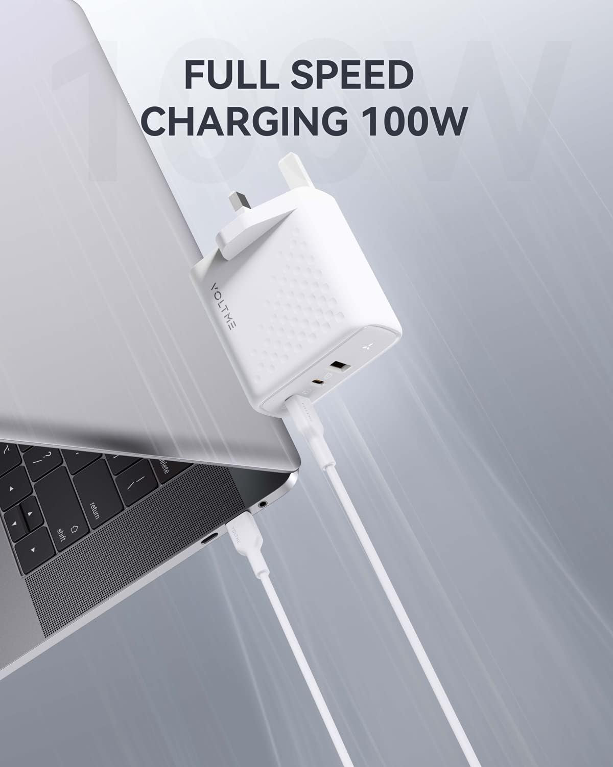 100W USB C Plug Power Delivery, USB-C Charger Gan III Fast Charge Lptop Charger for Iphone 17,Macbook Pro/Air, Galaxy S23/S21, Dell XPS 13, Note 20/10+, Steam Deck, White