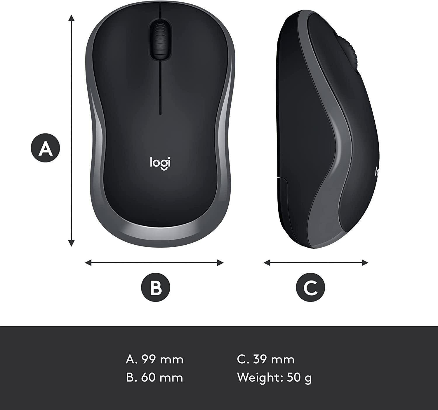 Logitech M185 Wireless Mouse Grey image 8