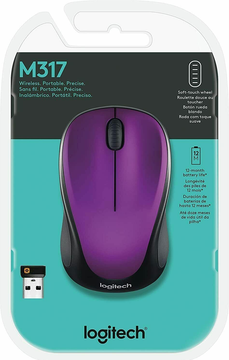 Logitech Wireless Mouse m317  Vivid Violet image 3