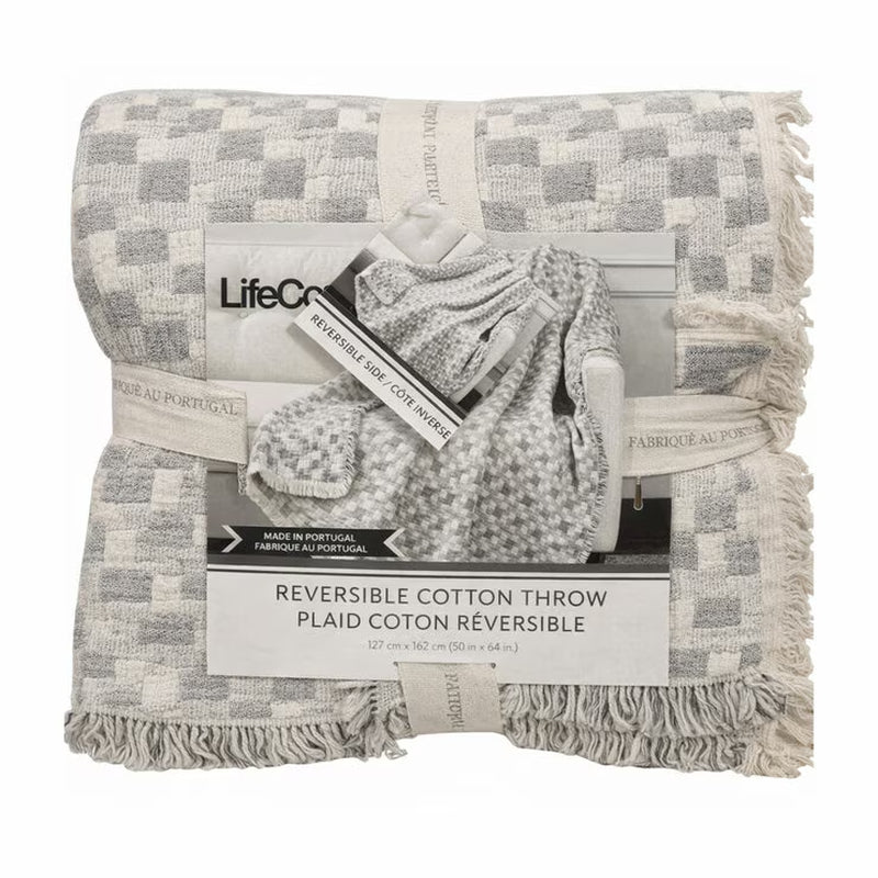 Life Comfort Reversible 100% Cotton Gauze Throw in 4 Colours, 127 X 162 Cm