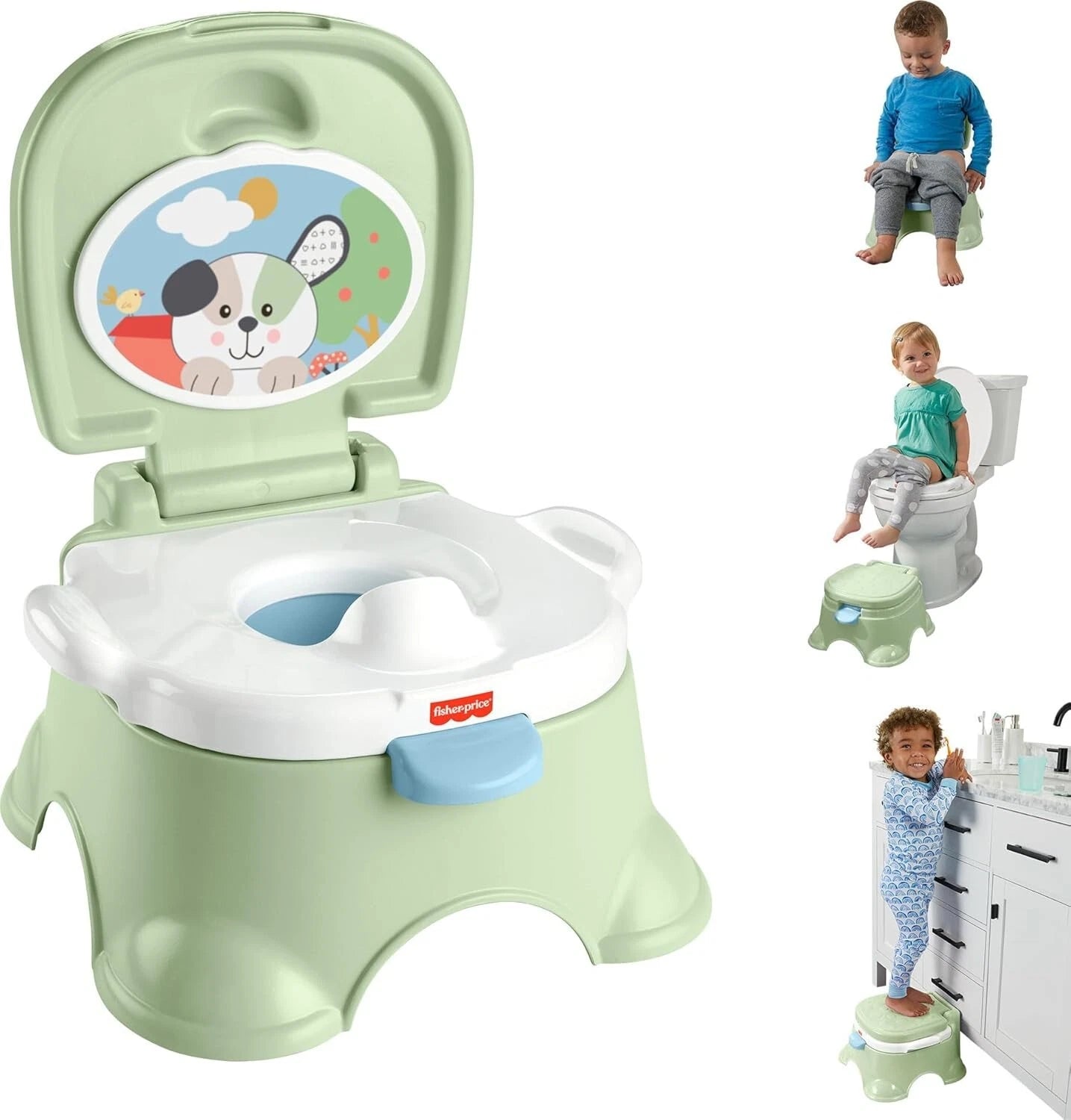 Fisher-Price 3-in-1 Puppy Perfection Potty Training Seat & Step Stool image 0