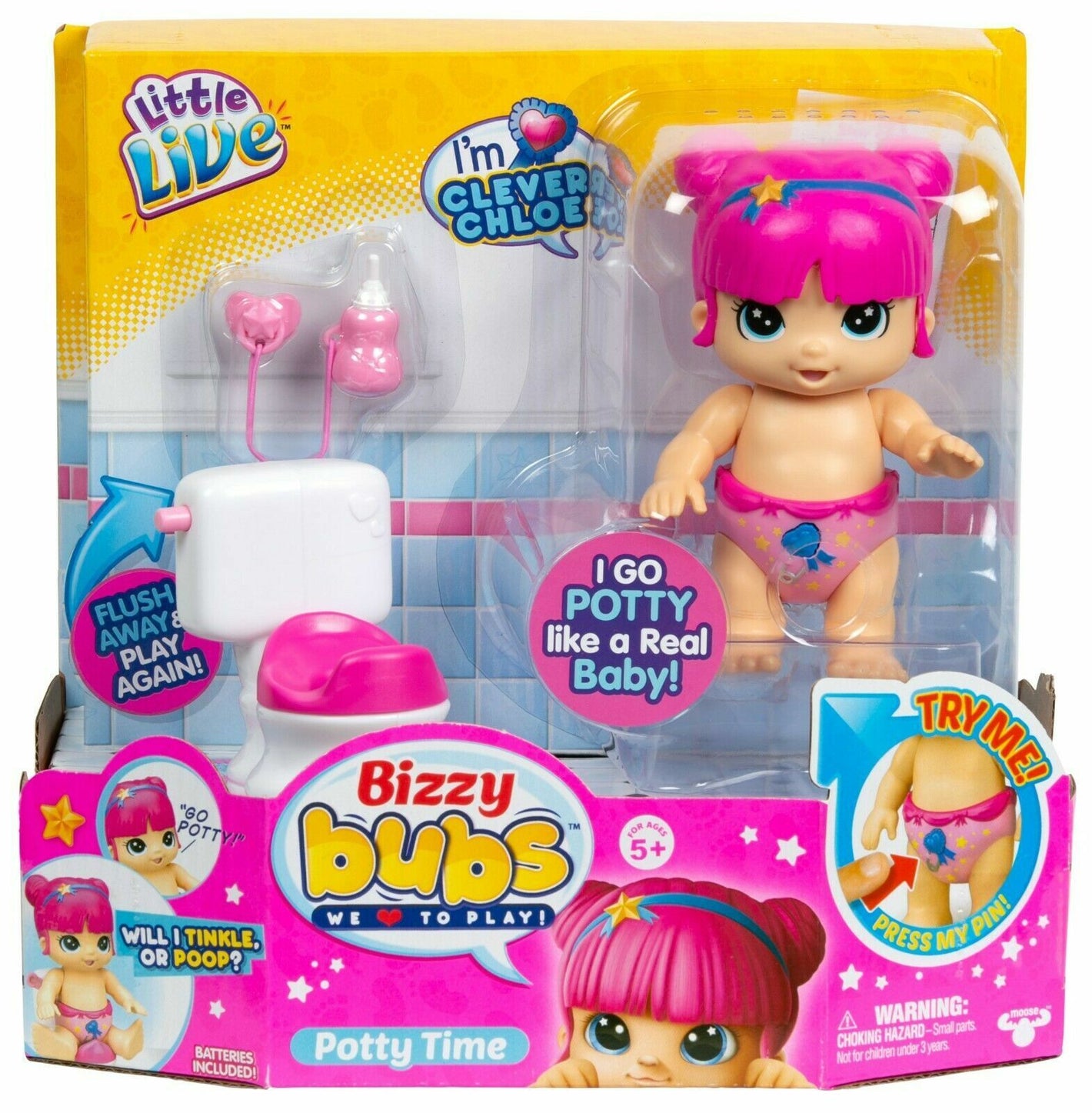Little Live Bizzy Bubs Season Baby Playset Clever Chloe Potty Time image 0