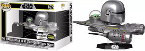 Funko Pop! Ride Super Deluxe: Star Wars The Mandalorian in N1 Starfighter Grogu image 0