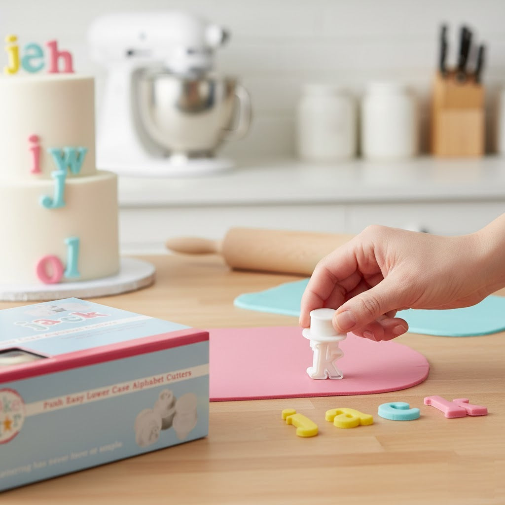 Push Easy Lowercase Alphabet Sugarcraft Cutters – 26-Piece Fondant & Icing Set image 1