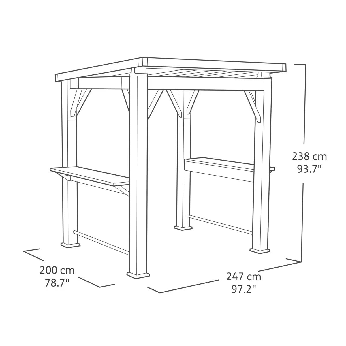Keter Grill Gazebo 8Ft 1" X 6Ft 7" (2.47 X 2M)