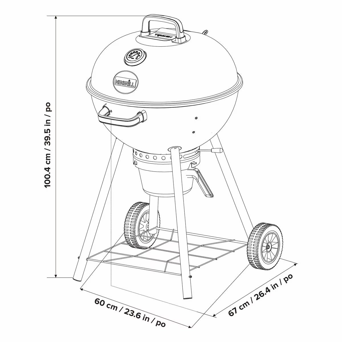 Nexgrill 22.5" (57Cm) Charcoal Kettle Barbecue + Cover